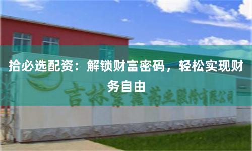 拾必选配资:解锁财富密码,轻松实现财务自由